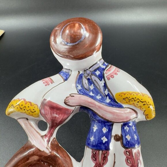 Hand Made Italian DERUTA Pottery Wall Hanging Figure Musician Playing Music VTG - Picture 7 of 13